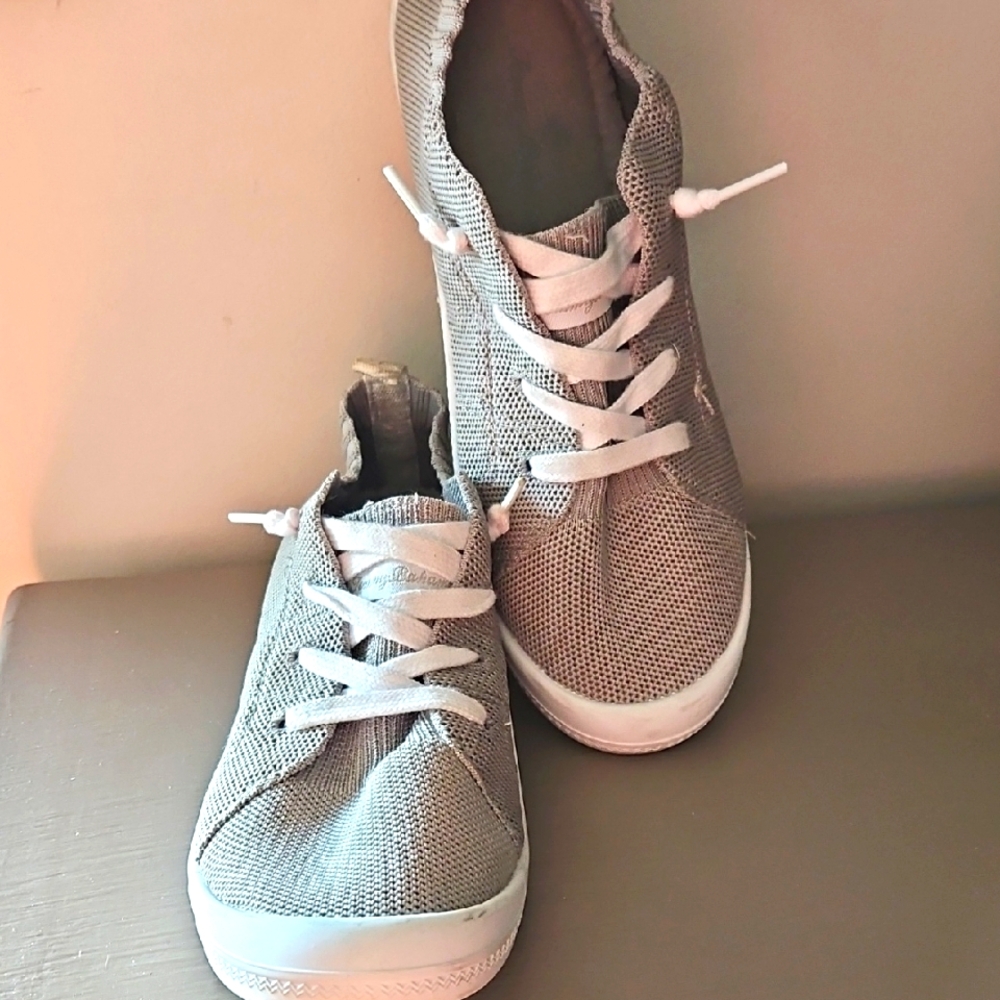 TOMMY BAHAMA TENNIS GRAY KNIT MESH SLIP ON SNEAKERS sz 7.5